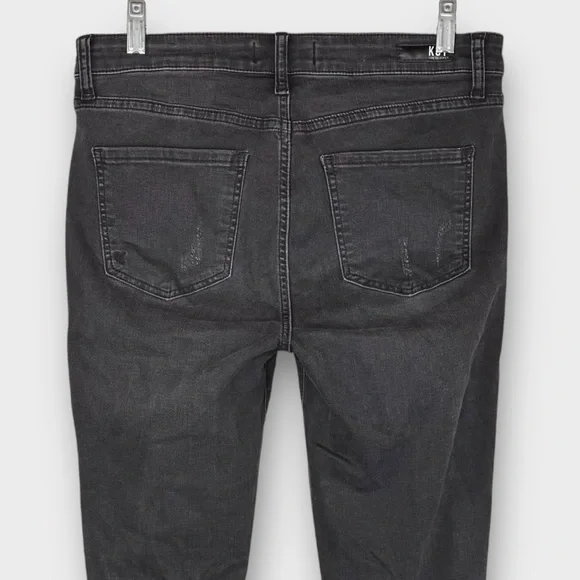 Kut From The Kloth Connie gray black High Rise Fab Ab Ankle Skinny Jeans 8 edgy - Picture 4 of 9